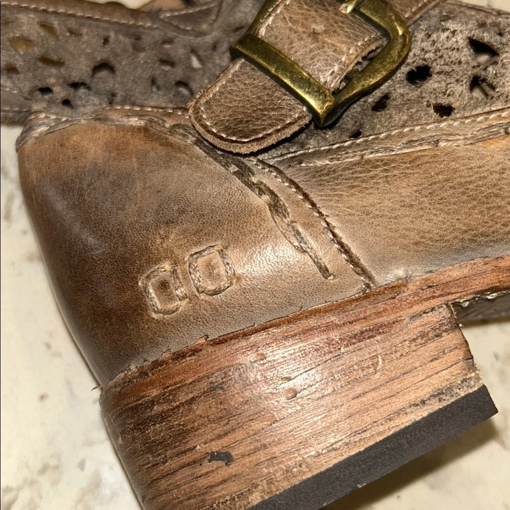 BED STU "HEATHER" DISTRESSED ANKLE SIDE ZIP BOOTS SIZE 8.5 - Picture 2 of 10